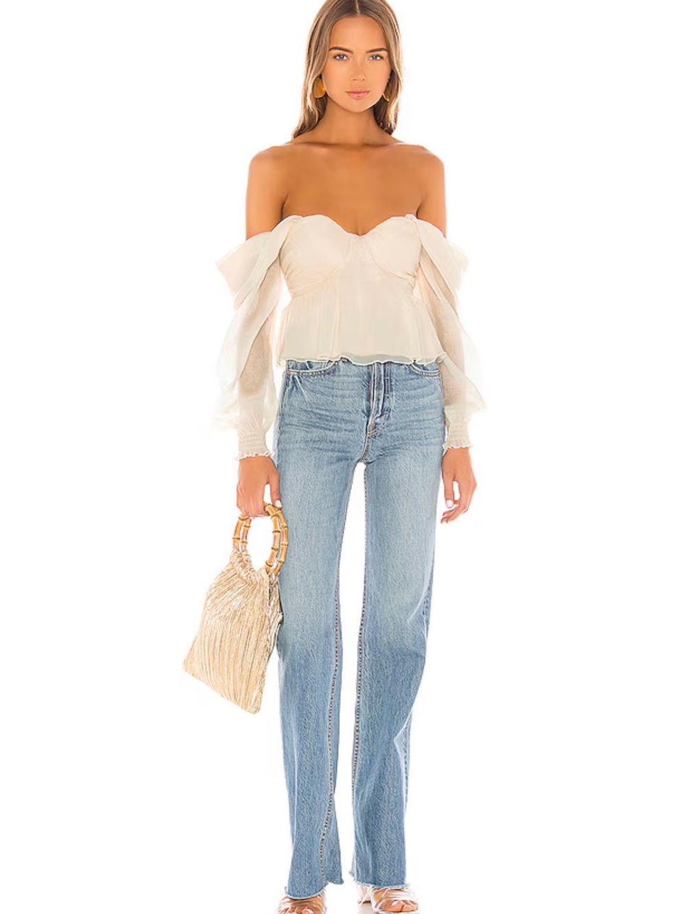 House of Harlow 1960 X REVOLVE Burna Blouse in Cream - Picture 5 of 12